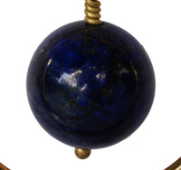 Load image into Gallery viewer, Ohr Piercing Brass gold antik Stein Kugel Lapis Lazuli Bogen 1.2mm 4mm
