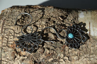 Load image into Gallery viewer, Piercing White Brass Hook Ohrhänger 1.3mm Türkis Herz
