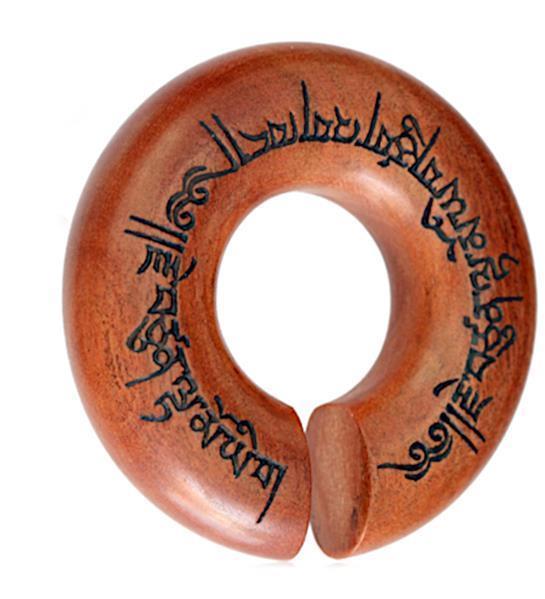 Piercing Sawoholz Holz Ohrgewicht Ring Donut Schrift