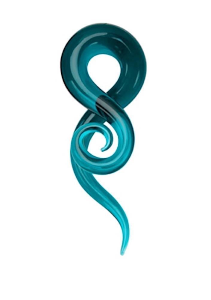 Piercing Feuerglas Spiral Taper blau Dehnschnecke 30g