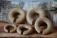 Cargar imagen en el visor de la galería, Donut Ohr Piercing Dahlie Krokodilholz Ohrgewicht
