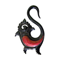 Cargar imagen en el visor de la galería, Horn Piercing Dehnschnecke rot Inlay Schwan
