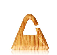 Cargar imagen en el visor de la galería, Olivenholz 6mm Piercing Creole Handtasche Dreieck
