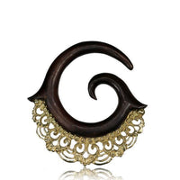 Cargar imagen en el visor de la galería, Piercing Dehnschnecke Narraholz Brass Ornament Spirale
