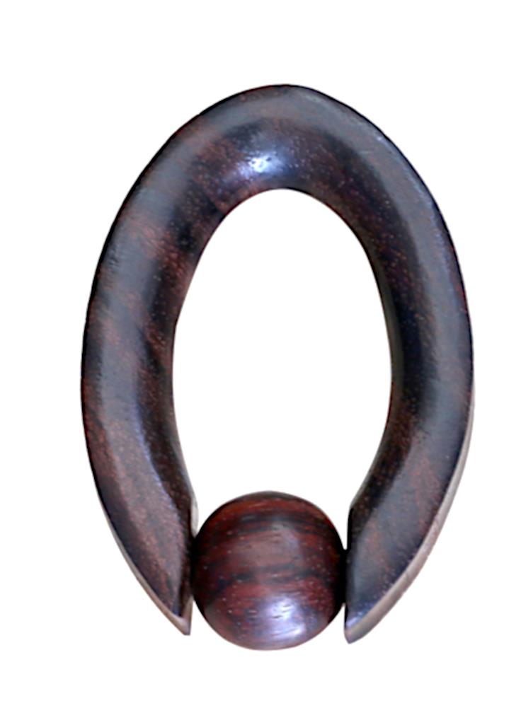 Ohrgewicht Klemmkugel Ring Narraholz 12mm Piercing oval