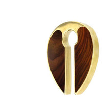 Cargar imagen en el visor de la galería, Ohrgewicht Brass 14mm Tropfen Schlüsselloch Holz Inlay
