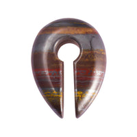 Cargar imagen en el visor de la galería, Ohrgewicht Natur Stein 12mm Tropfen Schlüsselloch braun
