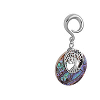 Load image into Gallery viewer, Ohrgewicht Piercing Edelstahl Abalone Baum des Lebens
