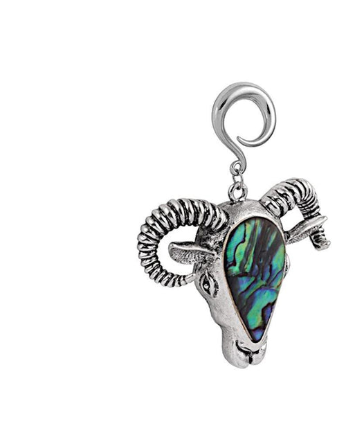 Ohrgewicht Piercing Hook Edelstahl Abalone Widder Kuh