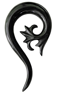 Load image into Gallery viewer, Tribal Buffalo Horn Piercing Expander schwarz Thai Spirale
