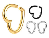 Cargar imagen en el visor de la galería, Ohrgewicht 6mm Dehner Edelstahl gold PVD Herz Piercing
