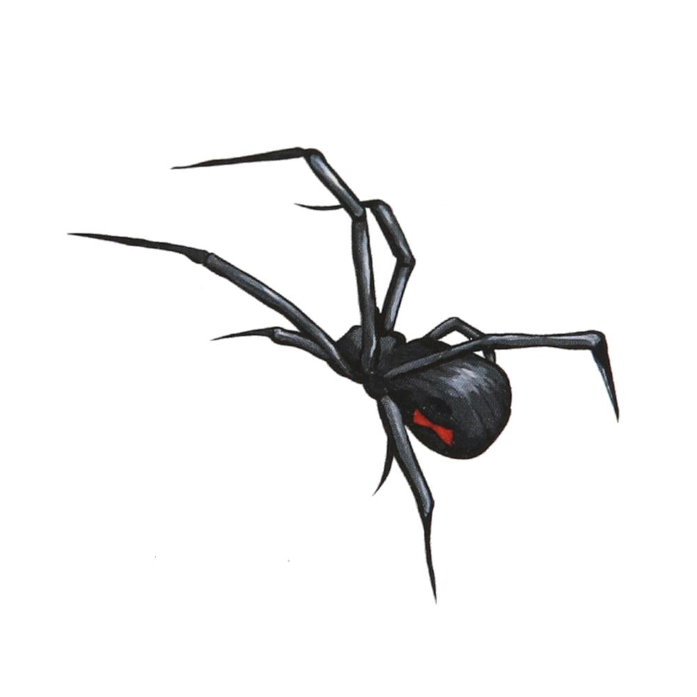 Klebetattoo temporär Spinne realistisch spitze Beine schwarz rot 1 Bogen