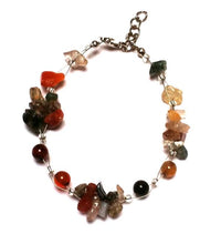 Load image into Gallery viewer, Steinsplitter Glasperlen Armband Bündel rot braun schwarz nickelfrei Metallverschluss 19cm-22cm
