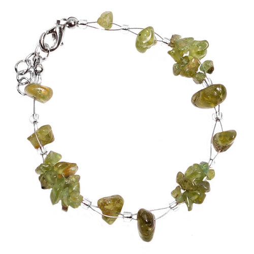 Steinsplitter Armband Bündel grün transparent nickelfrei Metallverschluss 19cm-22cm