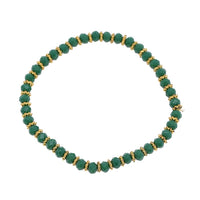 Cargar imagen en el visor de la galería, Armband Brass golden Ringchen dunkelgrün facettierte Kristallperlen verstellbar
