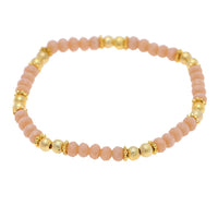 Cargar imagen en el visor de la galería, Perlenarmband Brass golden altrosa facettiert raue Kugeln Ringe verstellbar
