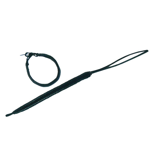 Lederarmband, Schwarz, geflochten, 1cm breit, 17-24cm lang