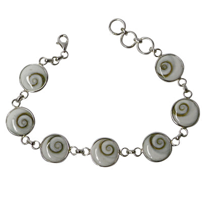 Shivaauge Armband Shiva Auge rund 10 mm 925er Sterling Silber Damen Schmuck Silberarmband