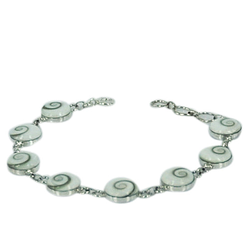 Shivaauge Armband Shiva Auge Silberrücken 10 mm rund 925er Sterling Silber Schmuck Silberarmband