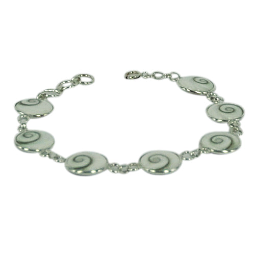Shivaaugen-Armband, Silberarmband mit Shiva-Augen aus 925er Sterlingsilber, Shiva-Augen ca. 11 mm Ø