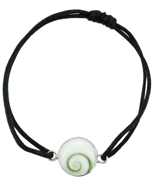 Shivaaugen Baumwoll Armband Shiva Auge Baumwolle 925er Sterling Silber Shivaauge Unisex verstellbar