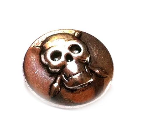 Chunks Buttons Druckknöpfe Click Button für Lederarmband Chunk Edelstahl rund Armband Totenkopf