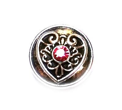 Chunks Buttons Druckknöpfe Click Button für Lederarmband Chunk Edelstahl Armband Ornament Herz pink