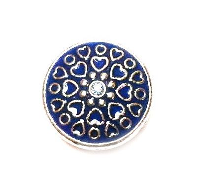 Chunks Buttons Druckknöpfe Click Button für Lederarmband Chunk Edelstahl Armband Ornament blau Stein