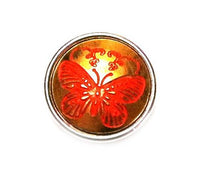 Load image into Gallery viewer, Chunks Buttons Druckknöpfe Click Button für Lederarmband Chunk Edelstahl Armband Schmetterling rot
