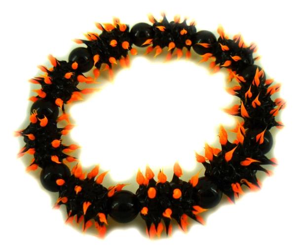 Stachel Silikonarmbänder schwarz Spitzen orange Armbänder Armband Silikon Silikonarmband Schmuck