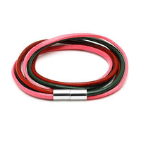 Load image into Gallery viewer, Lederarmbänder eckig rund Bänder Armband Leder dreifach mehrfarbig Magnetverschluss unisex
