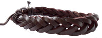 Cargar imagen en el visor de la galería, Lederarmband geflochten rot braun schmal verstellbar Armband binden unisex nickelfrei
