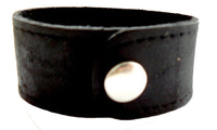 Load image into Gallery viewer, Lederarmband schwarz breit Lederarmbänder Druckknopf Armband unisex nickelfrei Verschluss
