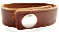 Cargar imagen en el visor de la galería, Lederarmband braun schmales Lederarmbänder Druckknopf Armband unisex nickelfrei Verschluss
