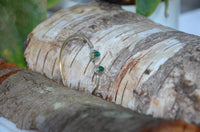 Cargar imagen en el visor de la galería, Messing Brass Armreif golden oval Seilmuster Jade nickelfrei verstellbar antik Tribal Schmuck
