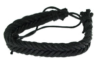Load image into Gallery viewer, Leder Armband Fischgrätenzopf geflochten verstellbar
