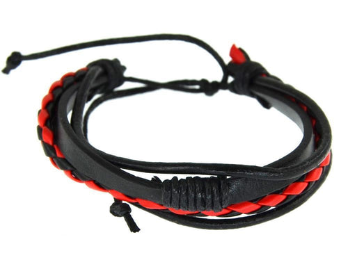 Leder Armband mehrreihig geflochten umwickelt verstellbar