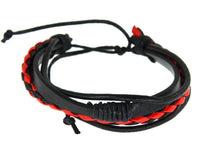 Load image into Gallery viewer, Leder Armband mehrreihig geflochten umwickelt verstellbar
