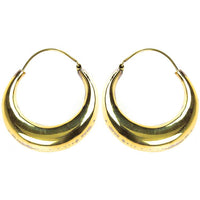 Cargar imagen en el visor de la galería, Ohrringe 30 mm Creolen Sichel dick glänzend Messing antik golden Tribal nickelfrei Piercing Schmuck

