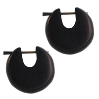 Cargar imagen en el visor de la galería, Pin Creolen Holz rund tränenförmig Horn-Pin verschiedene Hölzer 23 mm unisex
