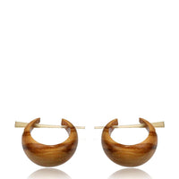 Cargar imagen en el visor de la galería, Holz Pin Creolen Olivenholz Horn-Pin hell gemasert handgefertigt
