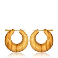 Cargar imagen en el visor de la galería, Holz Pin Creolen Olivenholz Horn-Pin hell gemasert handgefertigt
