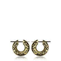 Cargar imagen en el visor de la galería, Holz Pin Creolen Narraholz Horn-Pin silbern golden bemalt handgefertigt
