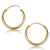 Load image into Gallery viewer, Brass Ohrringe Creolen antik golden Hoops zwei Größen
