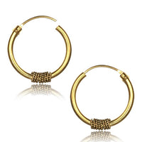 Load image into Gallery viewer, Brass Ohrringe Creolen antik golden Hoops zwei Größen
