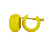 Cargar imagen en el visor de la galería, Holzcreolen Pin-Ohrringe Pin-Creolen Kokosholz Harz Damen Schmuck Gelb
