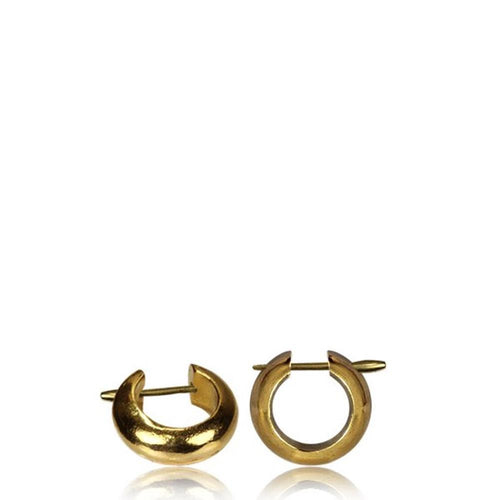 Pin Creolen Messing Brass antik golden verziert handgefertigt Ohrringe