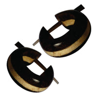 Cargar imagen en el visor de la galería, Ohrringe Buaya Holz Sonoholz kleine Creolen Pin- Stick

