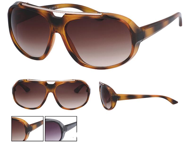 Sonnenbrille dunkel getönt Damen Designer Brille Glamour Style vorn Metallbügel 400UV