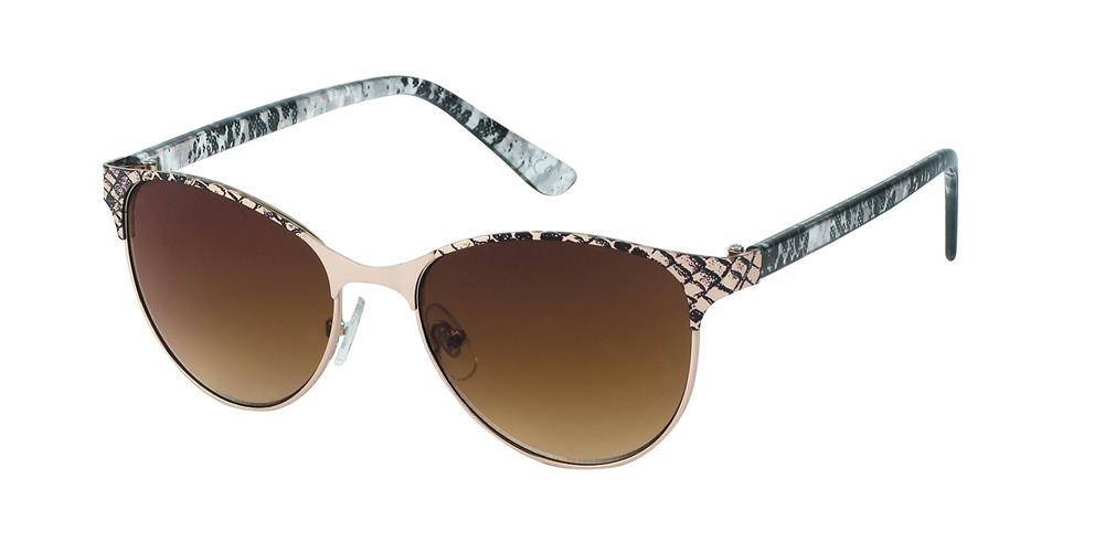 Sonnenbrille Damen 400UV Vintage Metall schmal überstehend getönt gemustert
